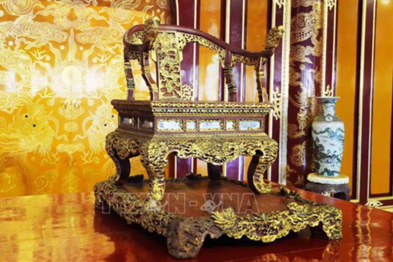 Bảo vật quốc gia 'Ngai vua triều Nguyễn' được trưng bày trở lại tại Điện Thái Hòa